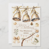 ベージェ素朴ボタニカルクリスマス シーズンカード (正面)
