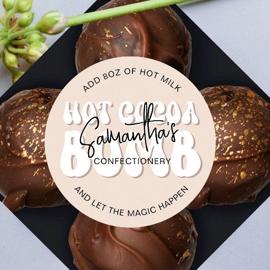 ベージエステティックレトロホットココア爆弾指示 ラウンドシール