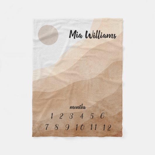 ベージエティックベビー月次マイルストーン フリースブランケット (正面)