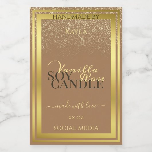 ベージエレガントュプロダクト包装ラベル金ゴールドフレーム フードラベル (シングルラベル)