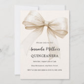 ベージクリームボウキンセアニェララグジュアリー 招待状 (正面)