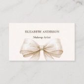 ベージクリームボウqrコードSNS 名刺 (正面)