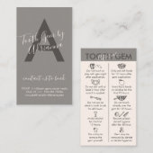 ベージグレイ物理的に印刷された歯の宝石アフターケア 名刺 (正面/裏面)