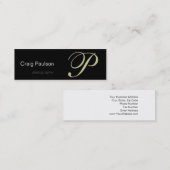 ベージグレイ白黒写真名刺 スキニー名刺 (正面/裏面)