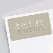 ベージグレイ&ホワイトエレガントウェディング差出人住所 ラベル
