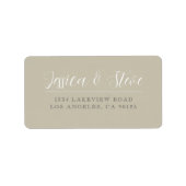 ベージグレイ&ホワイトエレガントウェディング差出人住所 ラベル (正面)