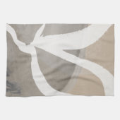 ベージグレイ&ホワイト抽象芸術水彩 キッチンタオル (横)