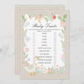 ベージグース間抜けフローラジンガムベビートレイトゲーム 招待状 (正面/裏面)