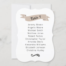 ベージシンプルュ結婚の座席表。