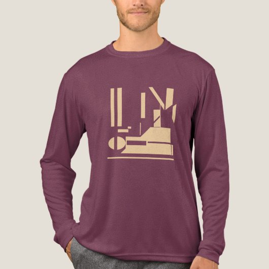 ベージジオメトリシェイプの組み合わせ抽象デザイン トライブレンドＴシャツ (正面)