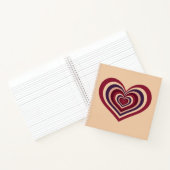 ベージスパイラルノート付きレトロ赤いハート ノートブック (内部)