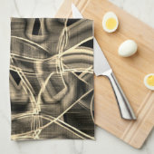 ベージテープ状の曲線、コントラスト付きレリーフ、 浮き彫り線 キッチンタオル (四つ折り)