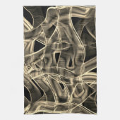 ベージテープ状の曲線、コントラスト付きレリーフ、 浮き彫り線 キッチンタオル (縦)