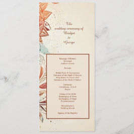 ベージナチュラルヴィンテージウェディングプログラム&メニュー プログラム