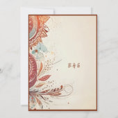 ベージナチュラルヴィンテージ結婚式の招待状 (裏面)