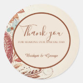 ベージナチュラルヴィンテージ結婚式 ラウンドシール (正面)