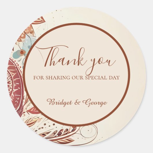 ベージナチュラルヴィンテージ結婚式 ラウンドシール (正面)