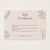 ベージニュートラルエレガントギフト証書 (正面)