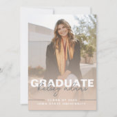 ベージニュートラルグラデーション卒業 招待状 (正面)