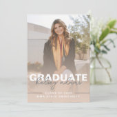 ベージニュートラルグラデーション卒業 招待状 (スタンド正面)