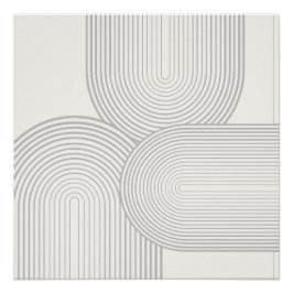 ベージニュートラル対称虹のシェイプ(白) ポスター