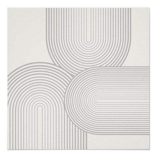 ベージニュートラル対称虹のシェイプ（白） ポスター (正面)