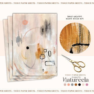 ベージニュートラル抽象芸術アートティッシュペーパー 薄葉紙