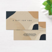 ベージネイビーモダンブルー抽象芸術図形ギフトカード (デスク)