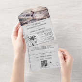 ベージメキシコ結婚パスポート オールインワン招待状 (貼ってはがせる)