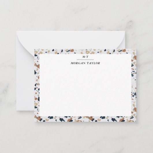 ベージモザイクパーソナライズされたノートカード ノートカード (正面)