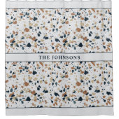 ベージモザイクファミリーシャワーカーテン シャワーカーテン (正面)