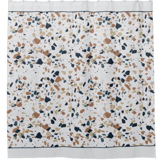 ベージモザイクファミリーシャワーカーテン シャワーカーテン (正面)