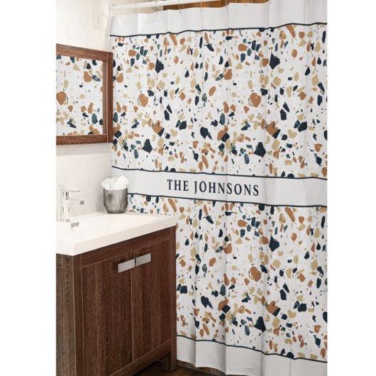 ベージモザイクファミリーシャワーカーテン シャワーカーテン