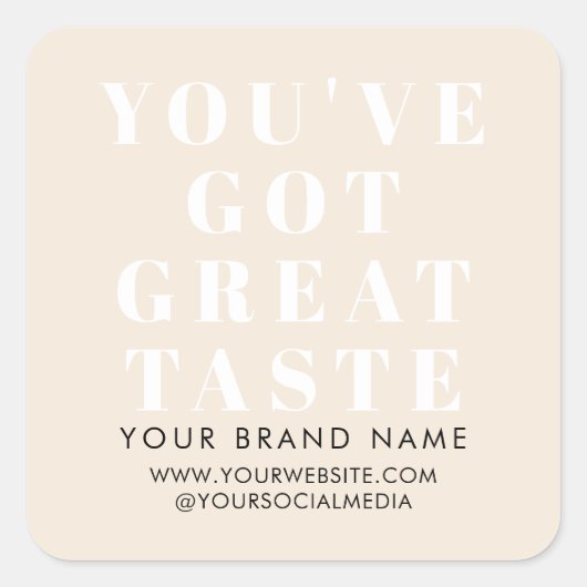 ベージモダンボックス包装ラベル スクエアシール (正面)