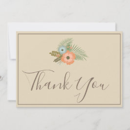 ベージュありがとう美しいフローラ サンキューカード