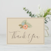 ベージュありがとう美しいフローラ サンキューカード (スタンド正面)