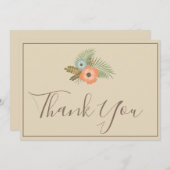 ベージュありがとう美しいフローラ サンキューカード (正面/裏面)