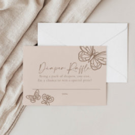 ベージュおむつラッフルベビーシャワーカード ノートカード