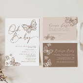 ベージュおむつラッフルベビーシャワーカード ノートカード