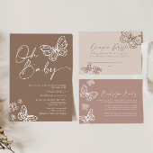 ベージュおむつラッフルベビーシャワーカード ノートカード