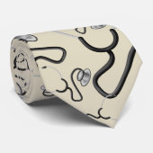 ベージュおもしろいシャンパンの医師のための聴診器 ネクタイ (ロール)