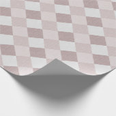 ベージュおよびグレーの幾何学的パッチワークパターン斜め ラッピングペーパー (角)