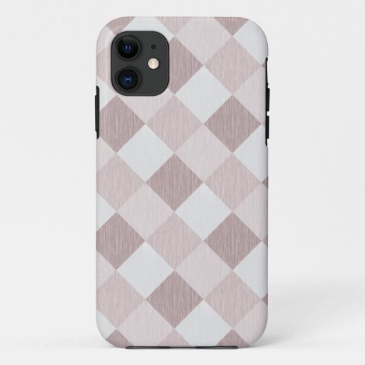 ベージュおよびグレーの幾何学的パッチワークパターン斜め Case-Mate iPhoneケース (裏面)