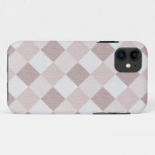 ベージュおよびグレーの幾何学的パッチワークパターン斜め Case-Mate iPhoneケース (裏面(横))