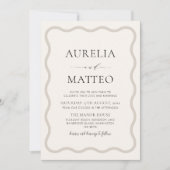 ベージュおよびソフト中性波フレミニマルーム 招待状 (正面)