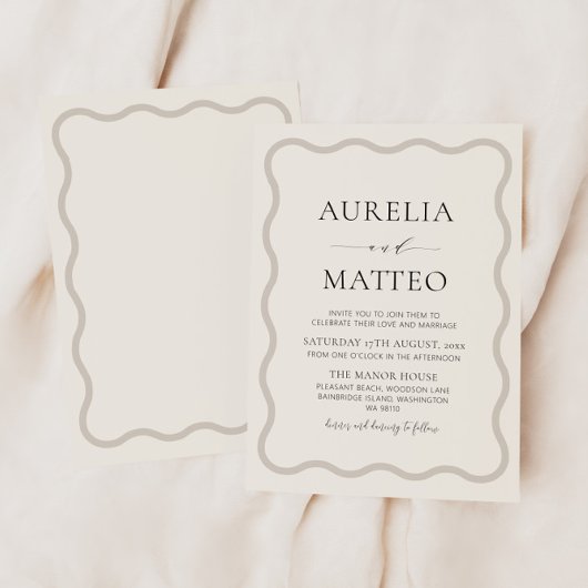 ベージュおよびソフト中性波フレミニマルーム 招待状