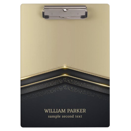 ベージュおよびブラック金ゴールド矢印 クリップボード (正面)