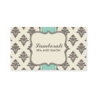 ベージュおよび緑エレガントなダマスク織花のモダンなブラウン