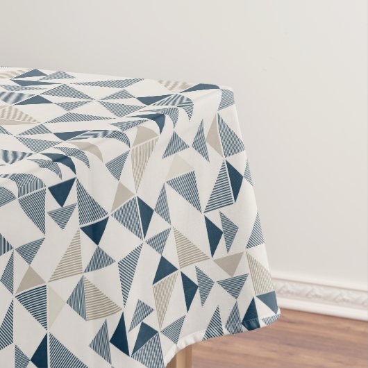 ベージュおよび青のジオメトリック形状 テーブルクロス (インサイチュ)