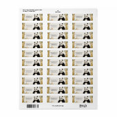 ベージュお洒落バンブアンドパンダ誕生日パーティー ラベル (フルシート)